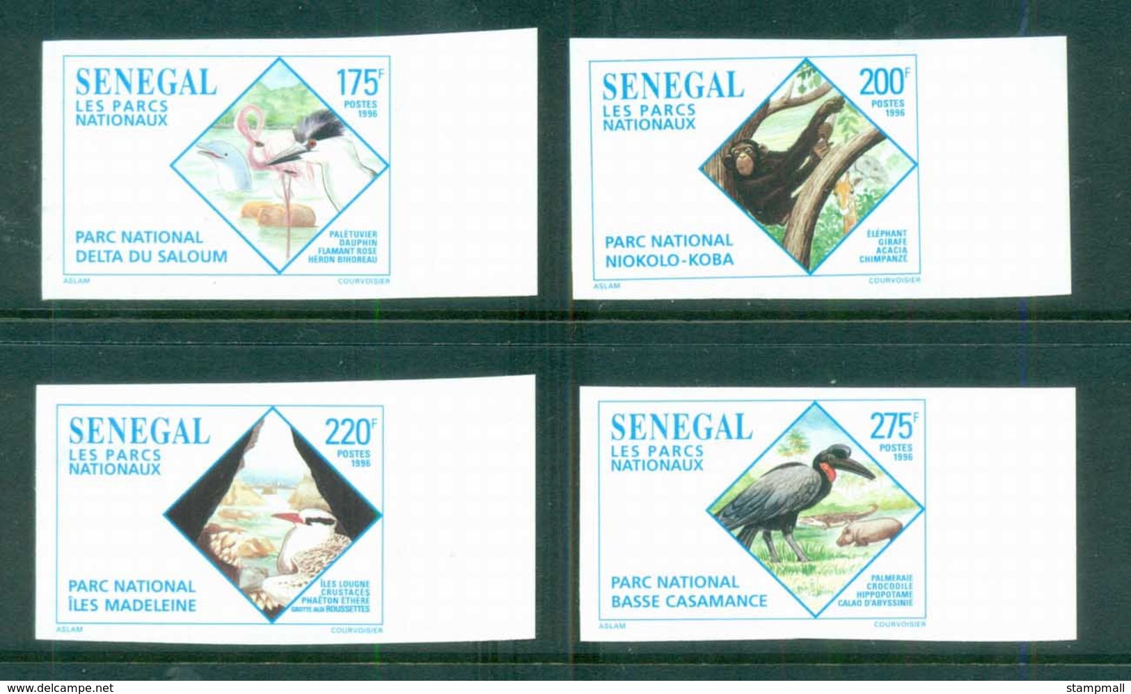 Senegal 1996 National Parks Birds, Chimp IMPERF MUH - Senegal (1960-...)