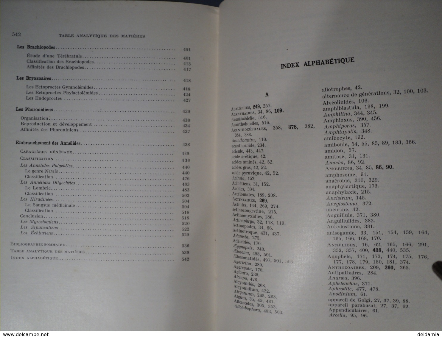 ZOOLOGIE TOME 1. INVERTEBRES. 1961. BIOLOGIE ANIMALE. G. DOIN ET CIE PAR H. BOUE ET R. CHANTON. PREFACE PAR M.F. CAMPAN - 18 Ans Et Plus