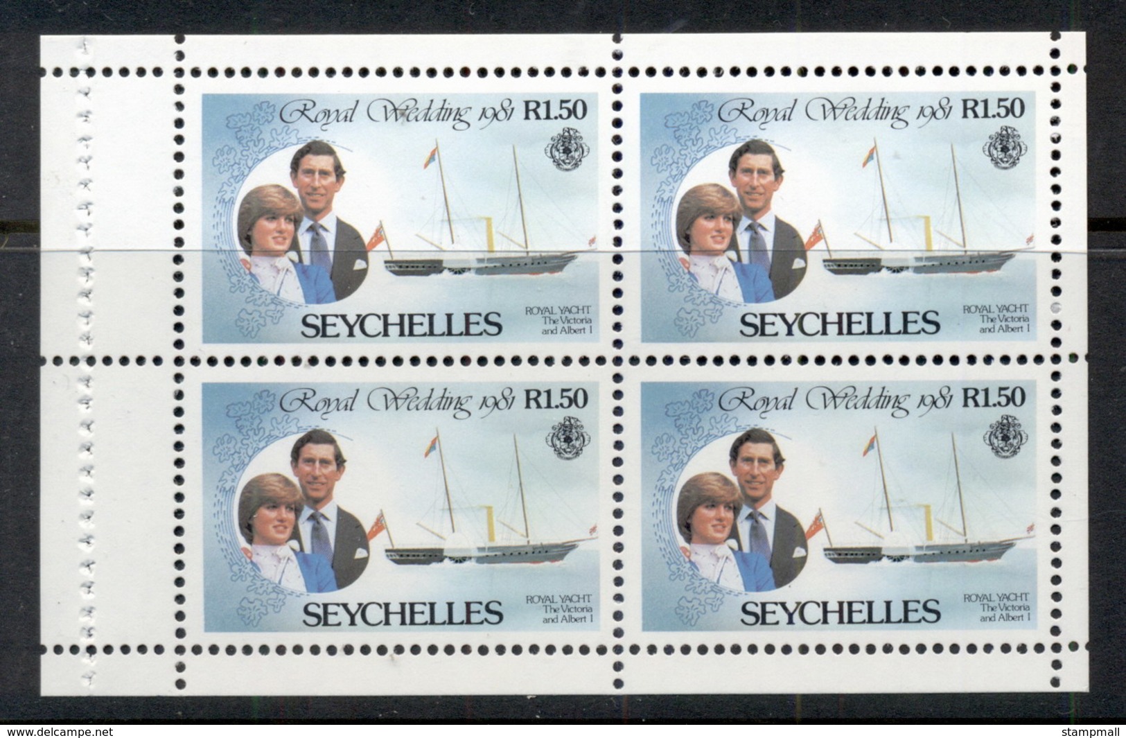 Seychelles 1981 Royal Wedding Charles & Diana Booklet Pane 1.50r MUH - Seychelles (1976-...)