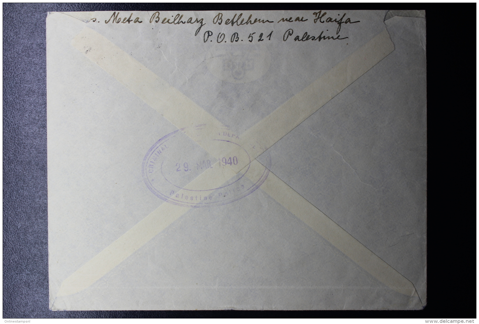 Palestine:  Airmail Cover Jerusalem To Zürich  Mixed Stamps 1940  Censor - Palestine