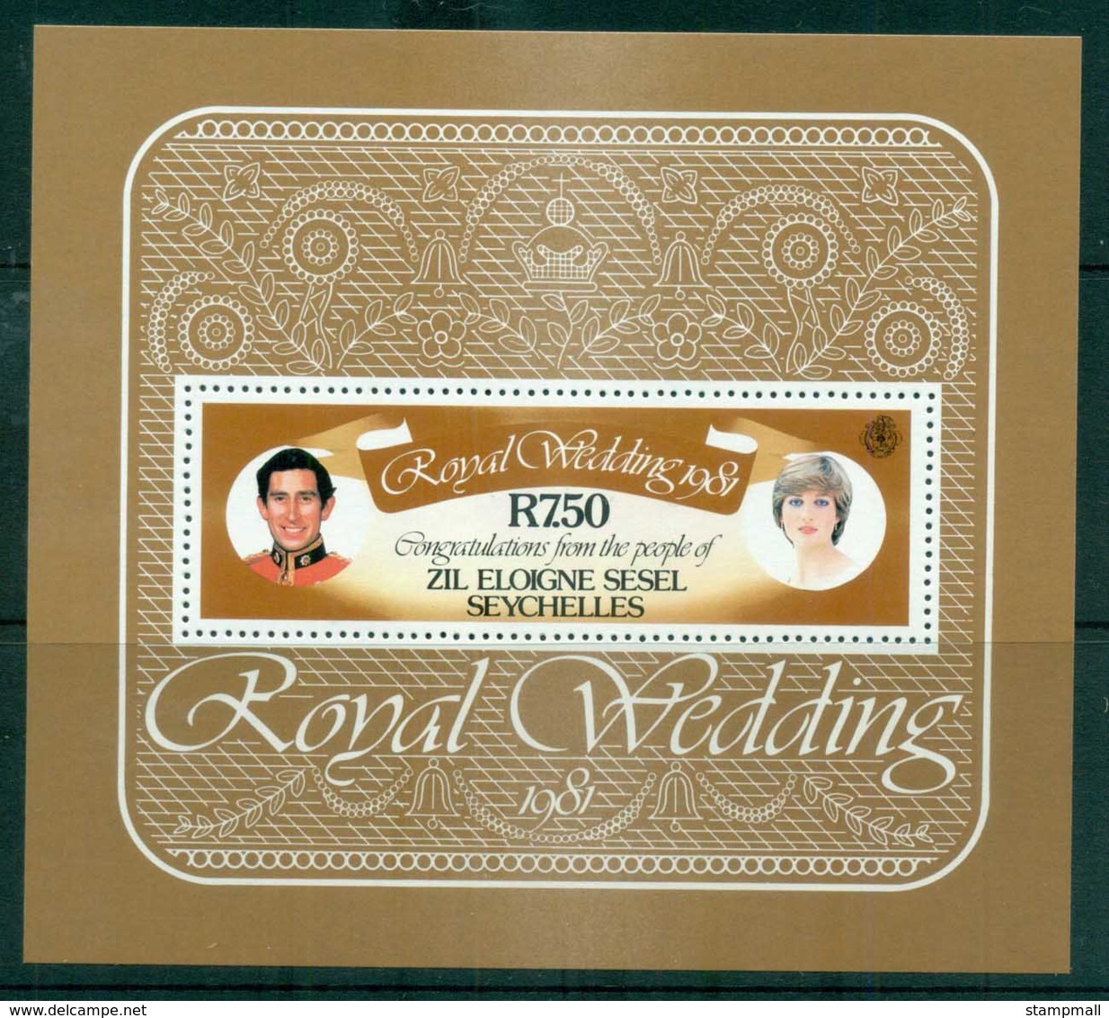 Seychelles ZES 1981 Royal Wedding, Charles & Diana MS MUH - Seychelles (1976-...)