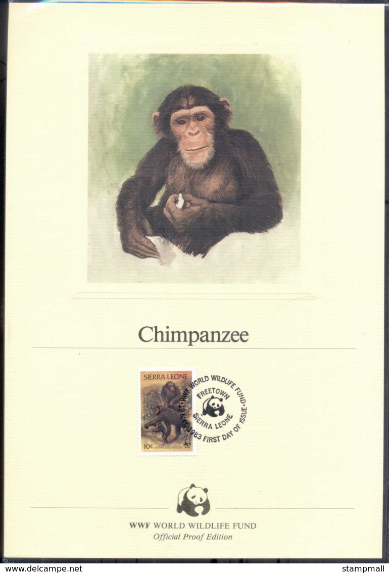 Sierra Leone 1983 WWF, Chimpanzee Official Proof Edition Card - Sierra Leone (1961-...)