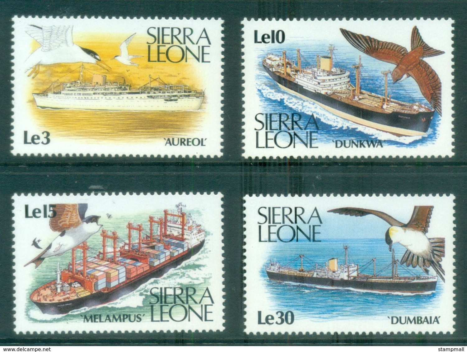 Sierra Leone 1988 Merchant Marine, Ships, Birds MUH - Sierra Leone (1961-...)