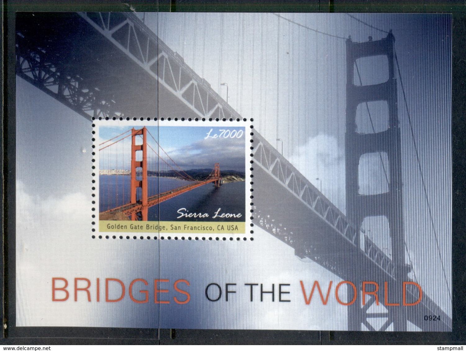 Sierra Leone 2009 Bridges Of The World, Golden Gate MS MUH - Sierra Leone (1961-...)