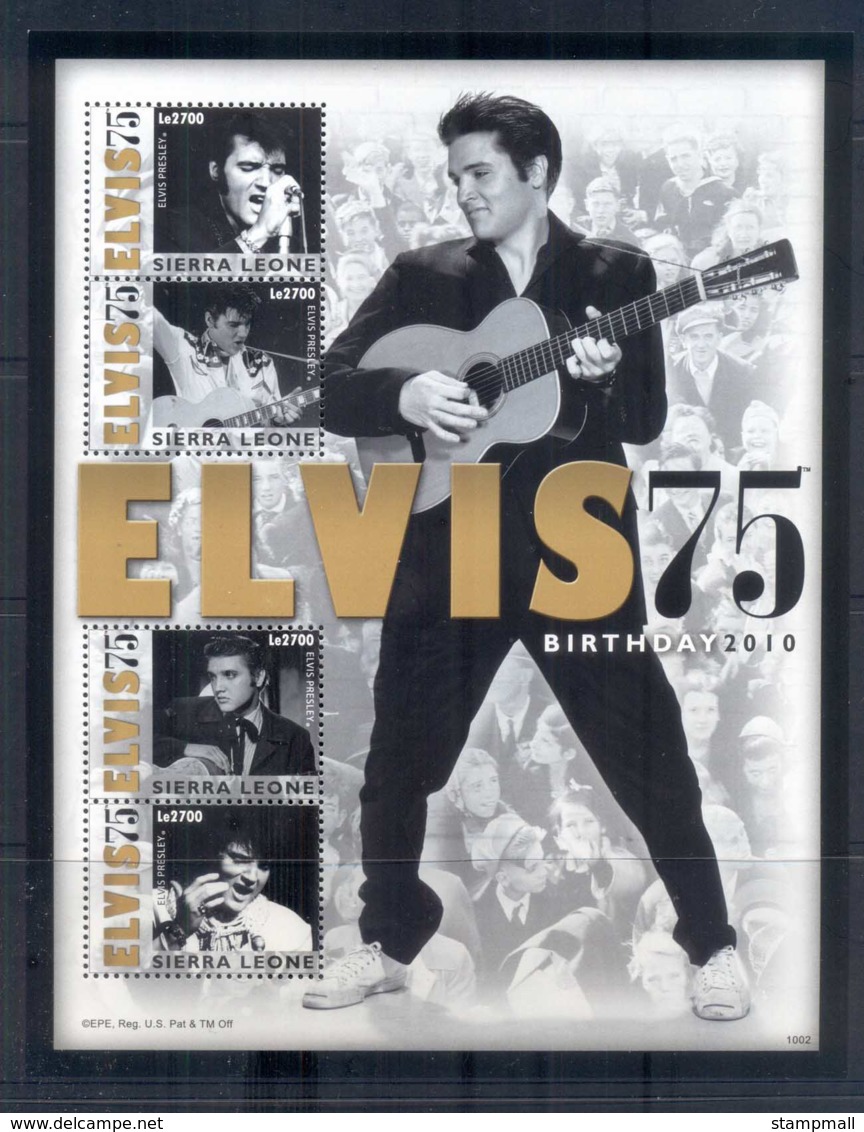 Sierra Leone 2010 Elvis Presley 75th Birthday MS MUH - Sierra Leone (1961-...)