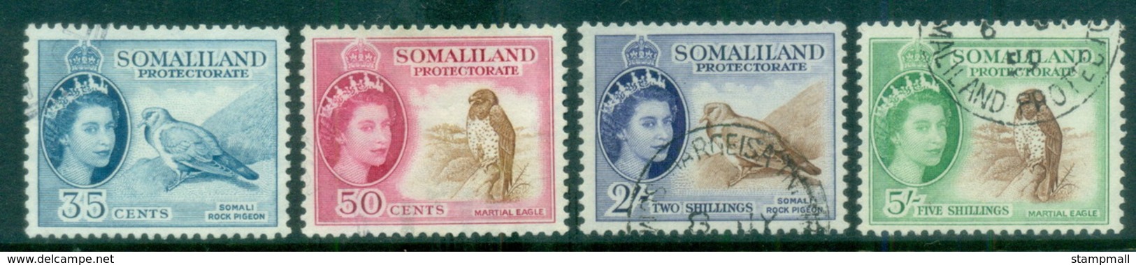 Somaliland Protectorate 1953 QEII Pictorials, Birds Asst FU - Somalia (1960-...)