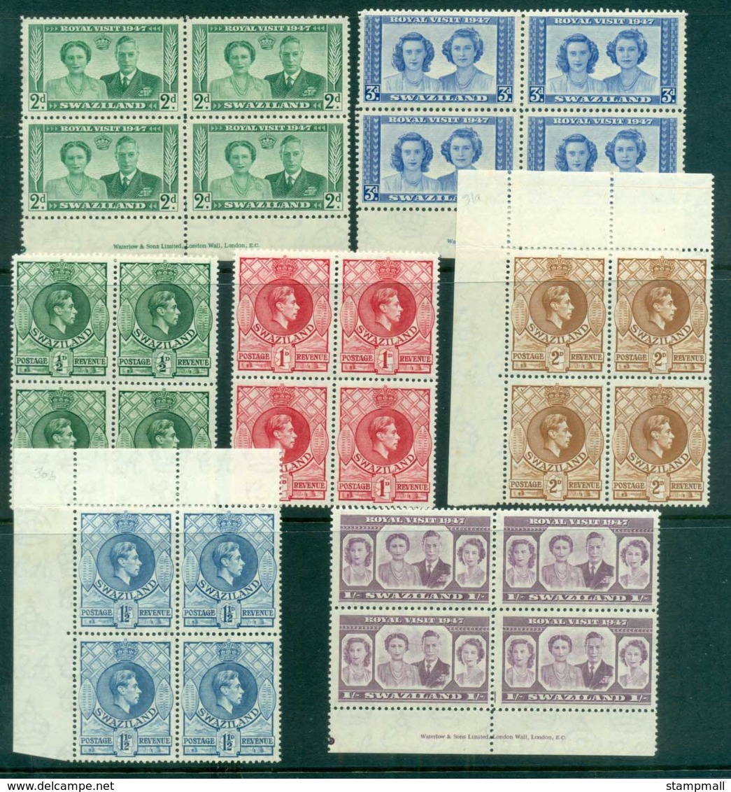 Swaziland 1947 On Assorted Oddments (faults) Blocks MLH - Swaziland (1968-...)