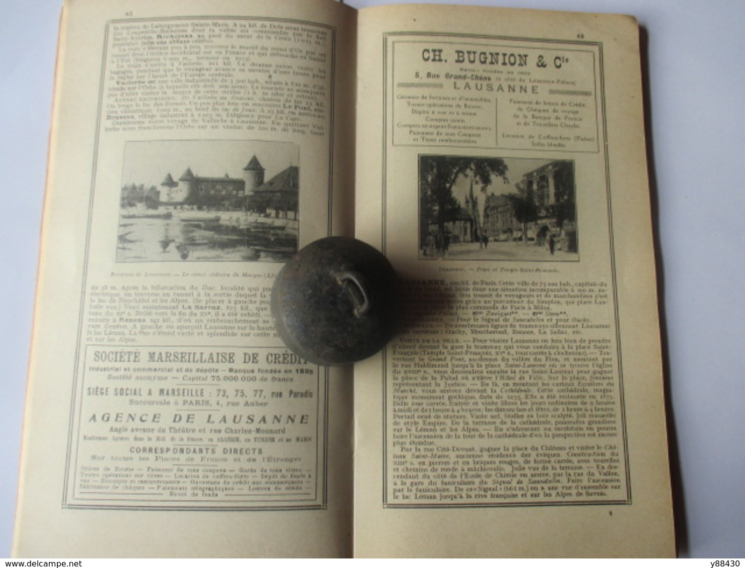 Livret Guides du Touriste THIOLIER de 1923 - FRANCHE COMTE / JURA / SUISSE - 100 pages - 22 photos