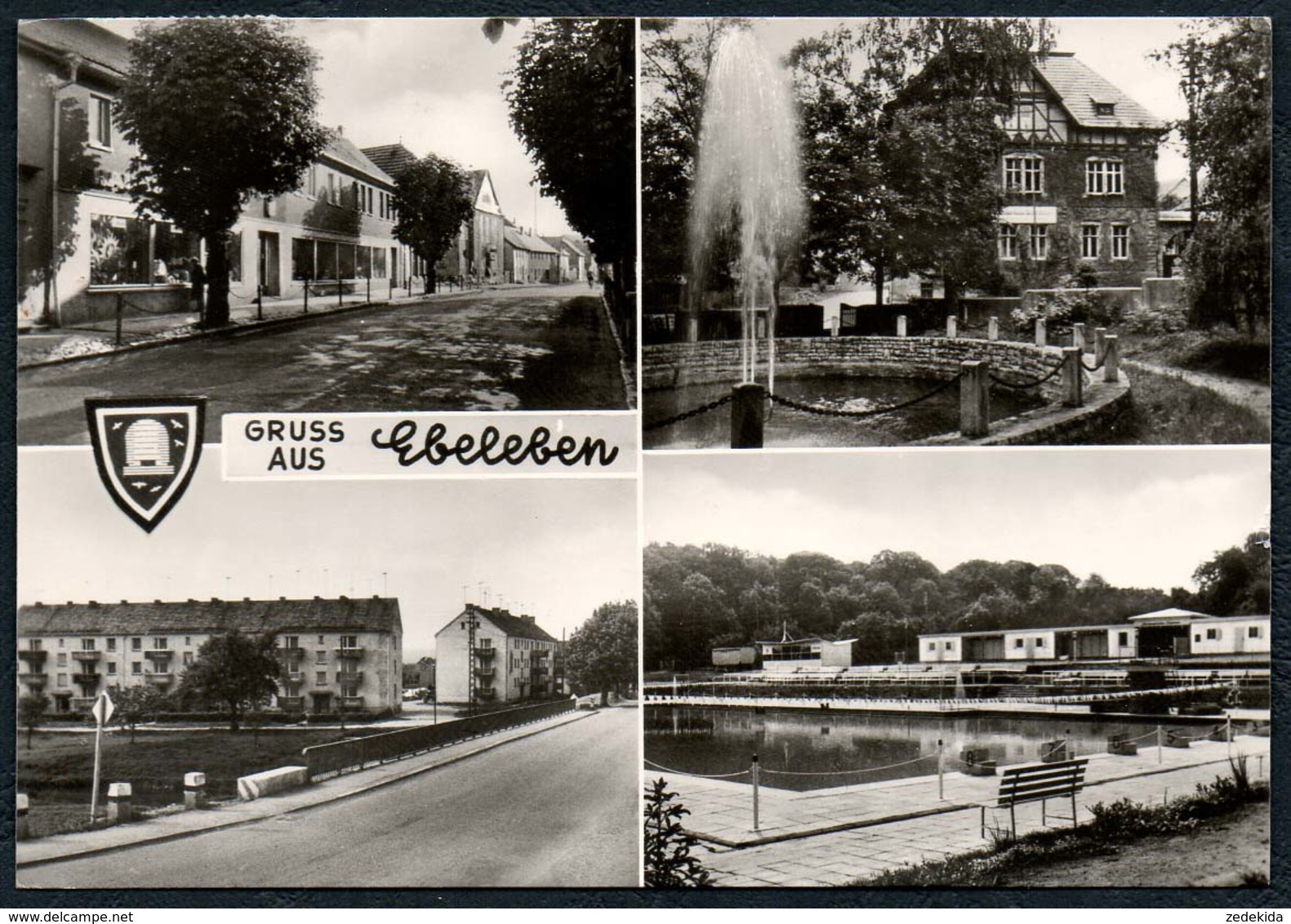 B7183 - Ebeleben Gruß Aus - Freibad Müntzer Siedlung Markt - Konsum Fotocolor Magdeburg - Sondershausen