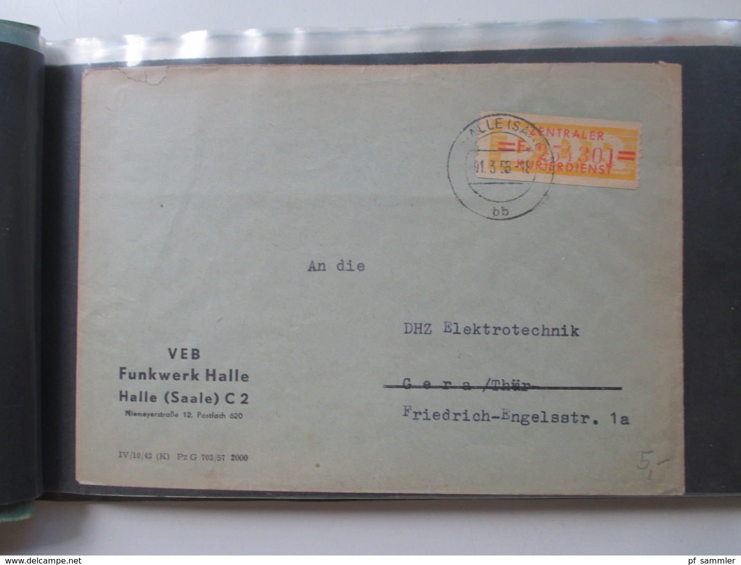 DDR Belege ZKD / Dienstmarken A / B Mit 17 Interessanten Belegen! Auch MeF!! Z.B. Schiffsarmaturen Und Leuchtenbau Finow - Sammlungen (im Alben)