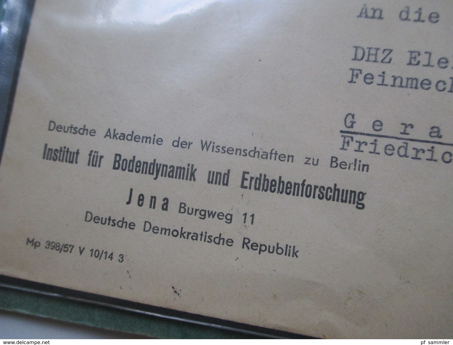 DDR Belege ZKD / Dienstmarken A / B mit 17 interessanten Belegen! Auch MeF!! z.B. Schiffsarmaturen und Leuchtenbau Finow