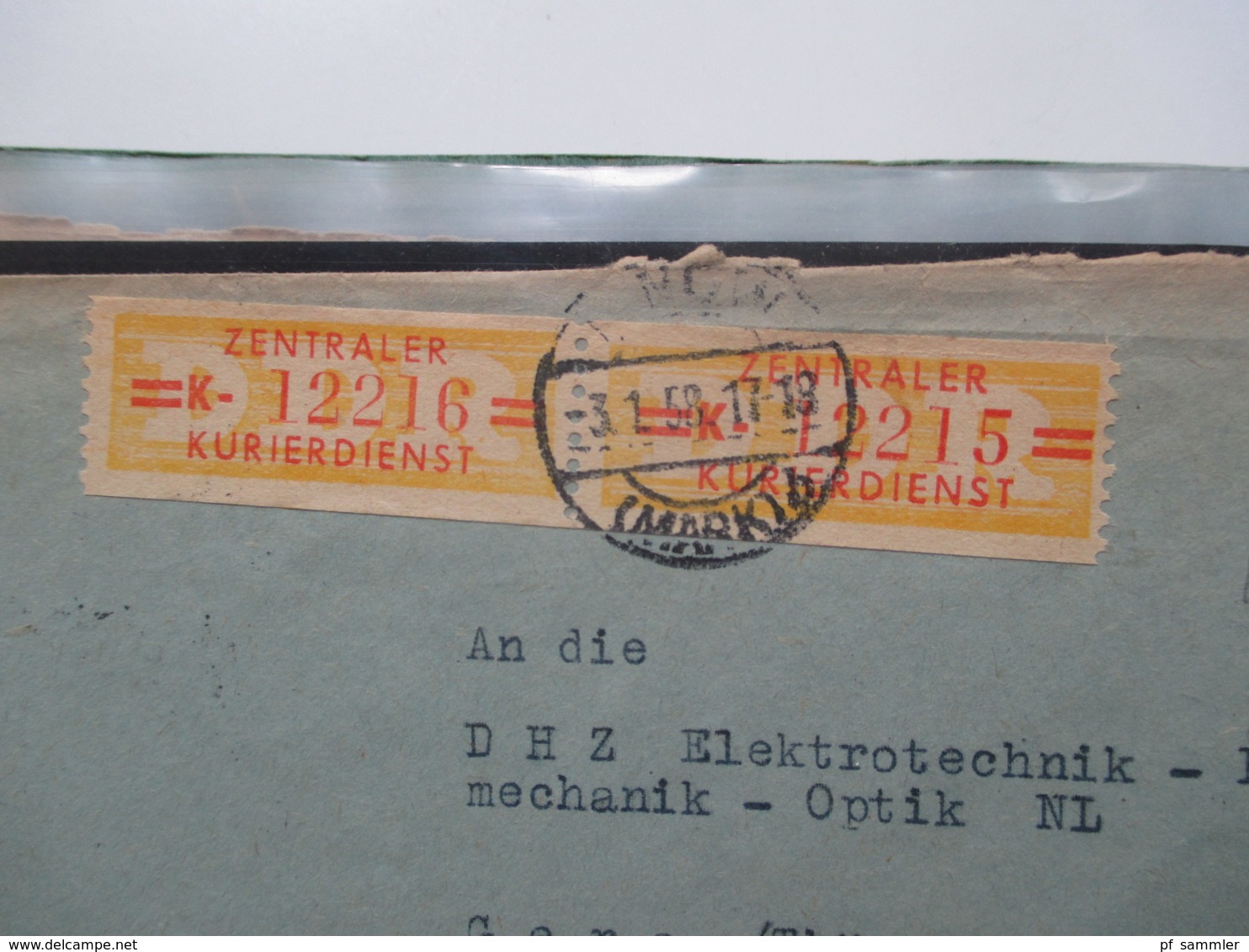 DDR Belege ZKD / Dienstmarken A / B mit 17 interessanten Belegen! Auch MeF!! z.B. Schiffsarmaturen und Leuchtenbau Finow