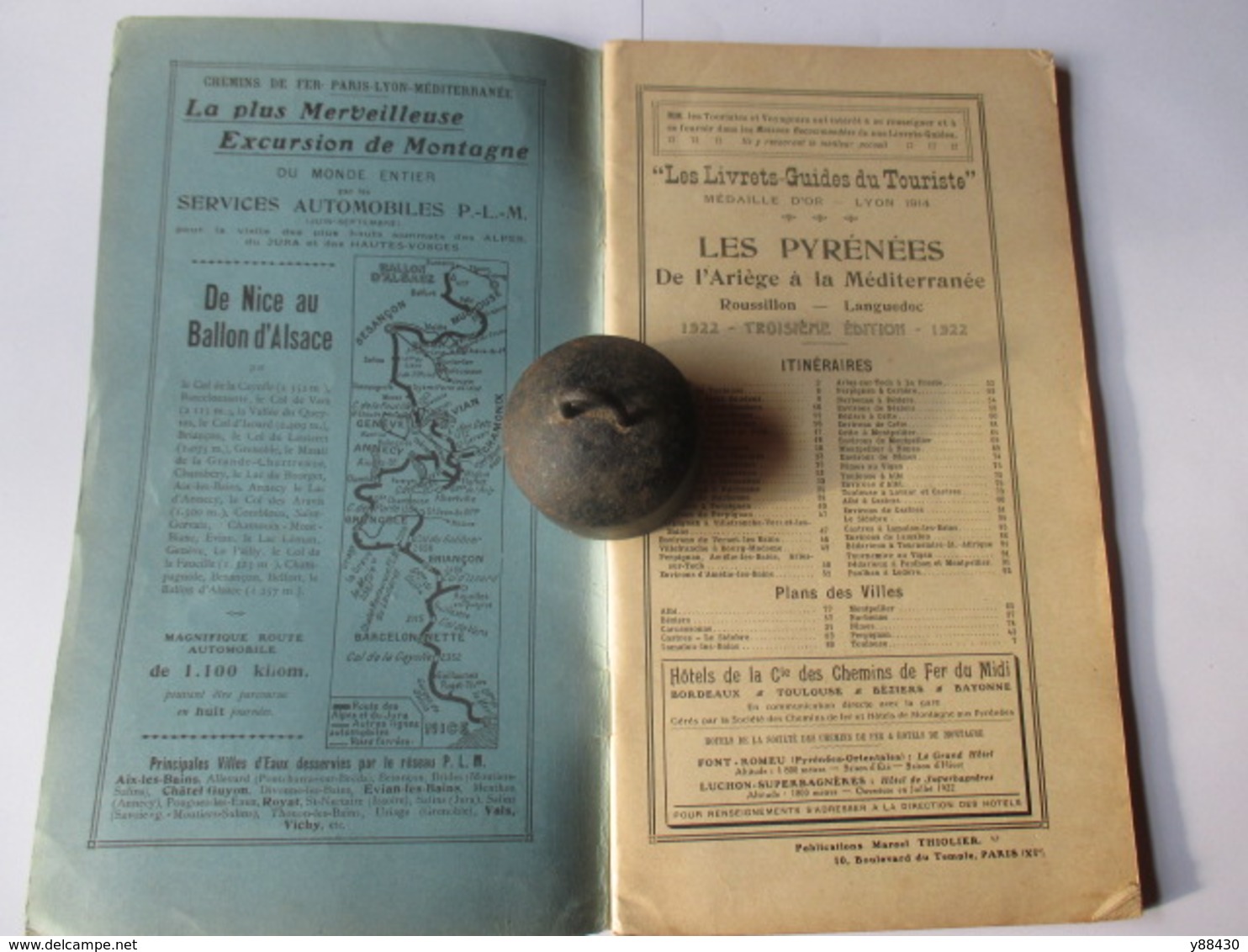 Livret Guides Du Touriste THIOLIER De 1922 - LES PYRENEES De L'Ariège à La Méditerranée - 100 Pages - 19 Photos - Cuadernillos Turísticos