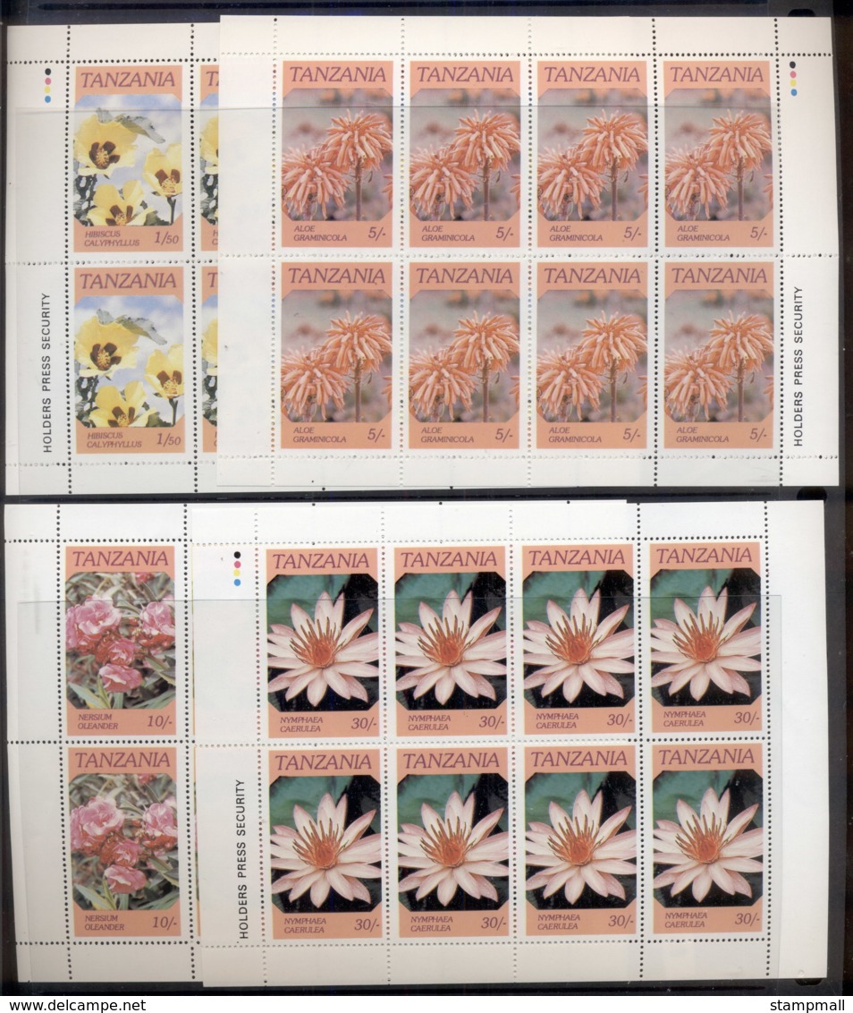 Tanzania 1986 Flowers 4x Sheetlet MUH - Swaziland (1968-...)