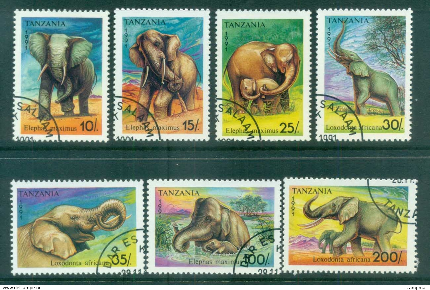 Tanzania 1991 Elephants CTO Lot84789 - Swaziland (1968-...)