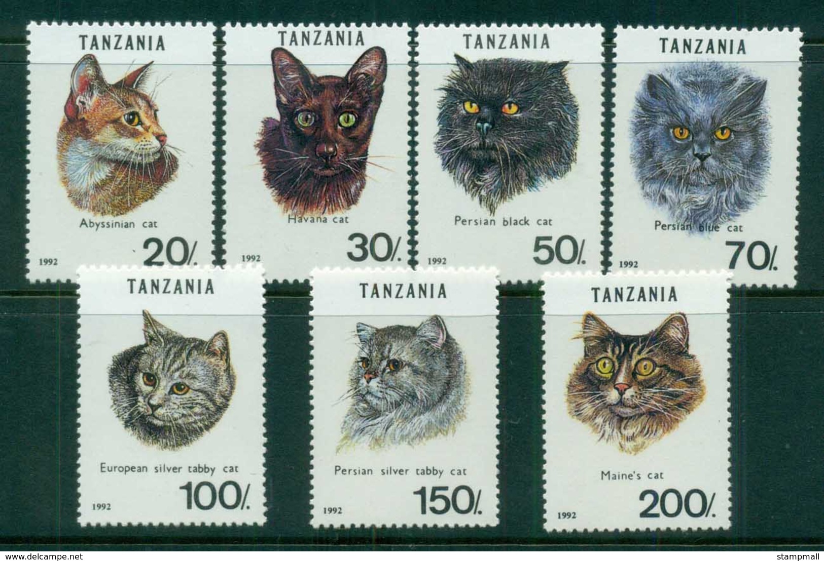 Tanzania 1992 Cats MUH - Swaziland (1968-...)