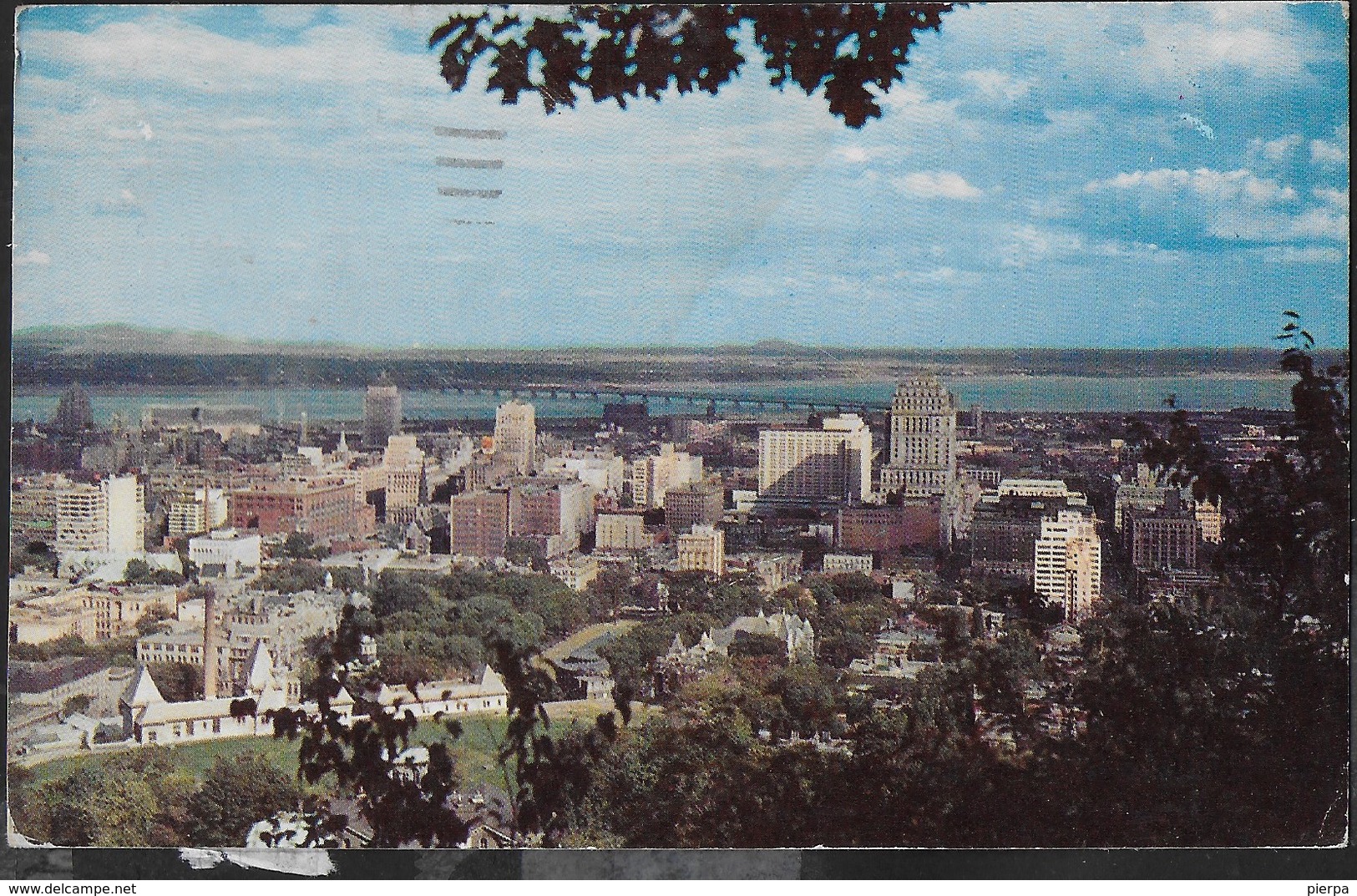 CANADA - MONTREAL - VEDUTA AEREA - FORMATO PICCOLO - VIAGGIATA1960 FRANCOBOLLO ASPORTATO - Cartes Modernes