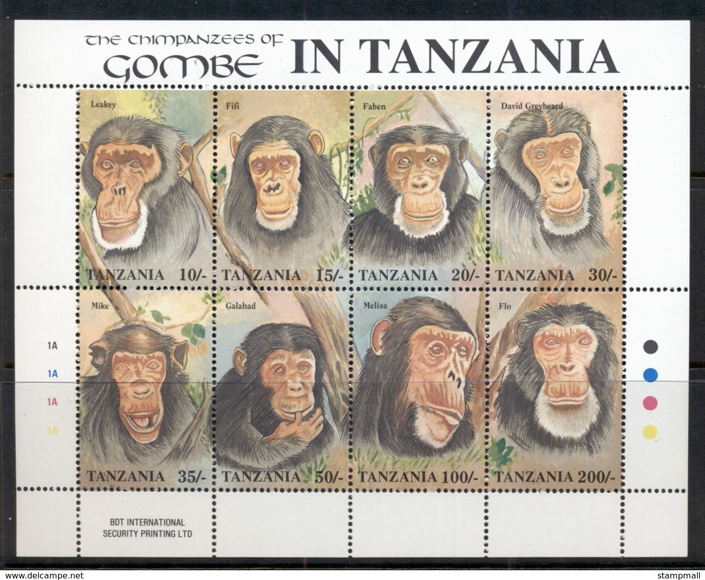 Tanzania 1992 Chimpanzees Of Gombe Sheetlet MUH - Swaziland (1968-...)