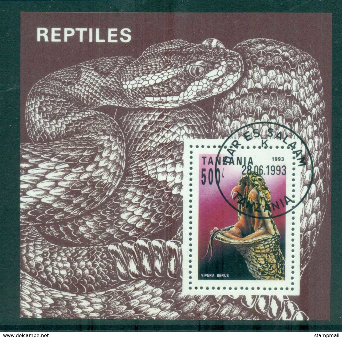 Tanzania 1993 Reptiles MS CTO Lot84812 - Swaziland (1968-...)
