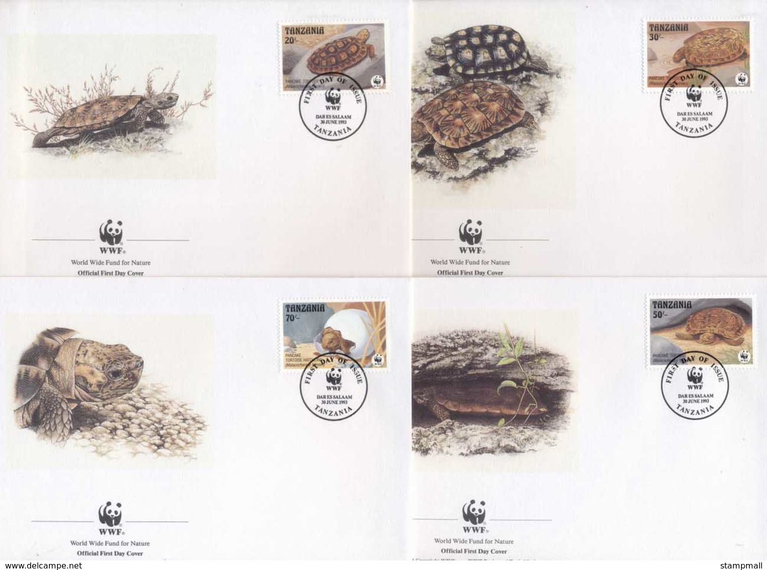 Tanzania 1993 WWF Pancake Tortoise FDC - Swaziland (1968-...)