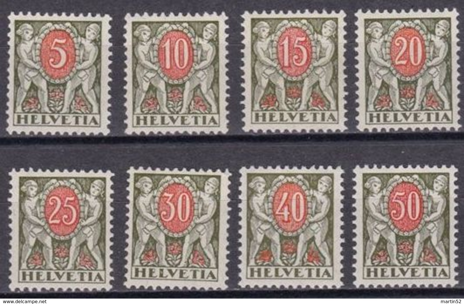 Schweiz-Suisse 1924/26: Portomarken : Zu + Mi 42-49 "Kinder & Wertschild - Enfants & Blason" * MLH (Zu CHF 65.00 - 50%) - Taxe