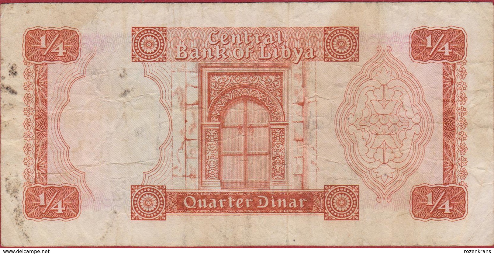 Quarter Dinar Libya Libie Oud Bankbiljet Old Banknote Billet - Libyen