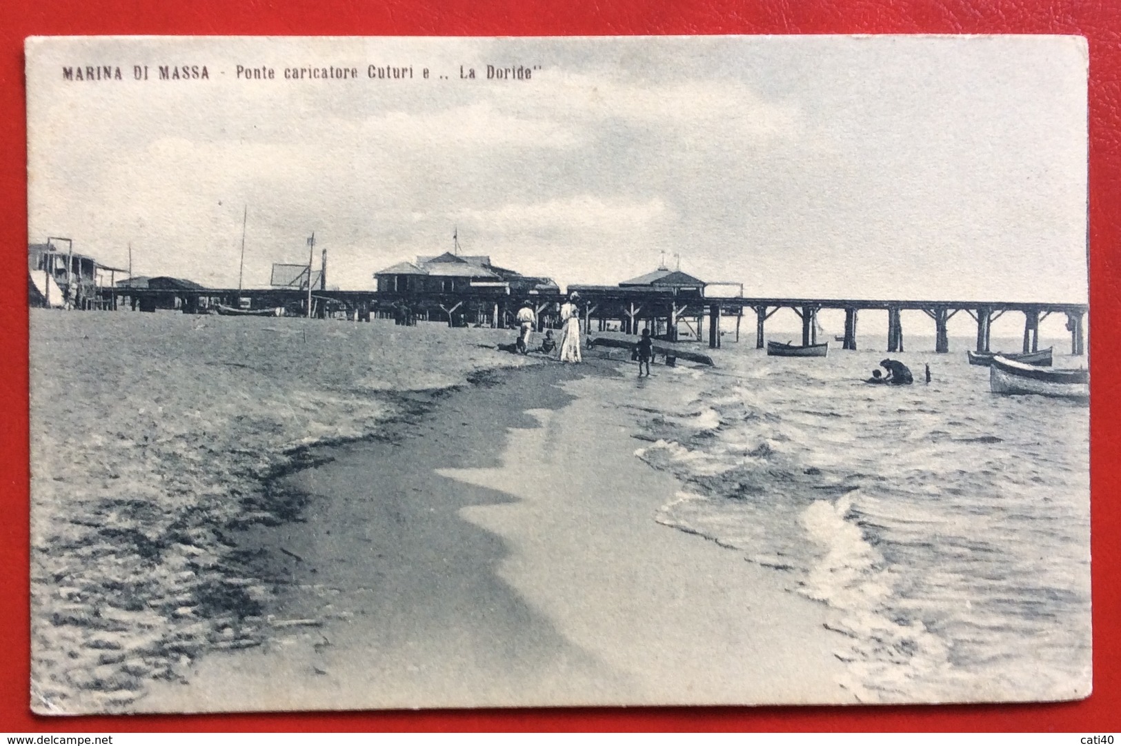 MARINA DI MASSA  PONTE CARICATORE  CUTURI E...LA DURIDE ... 1908  ED. R.ZANNONI - Massa