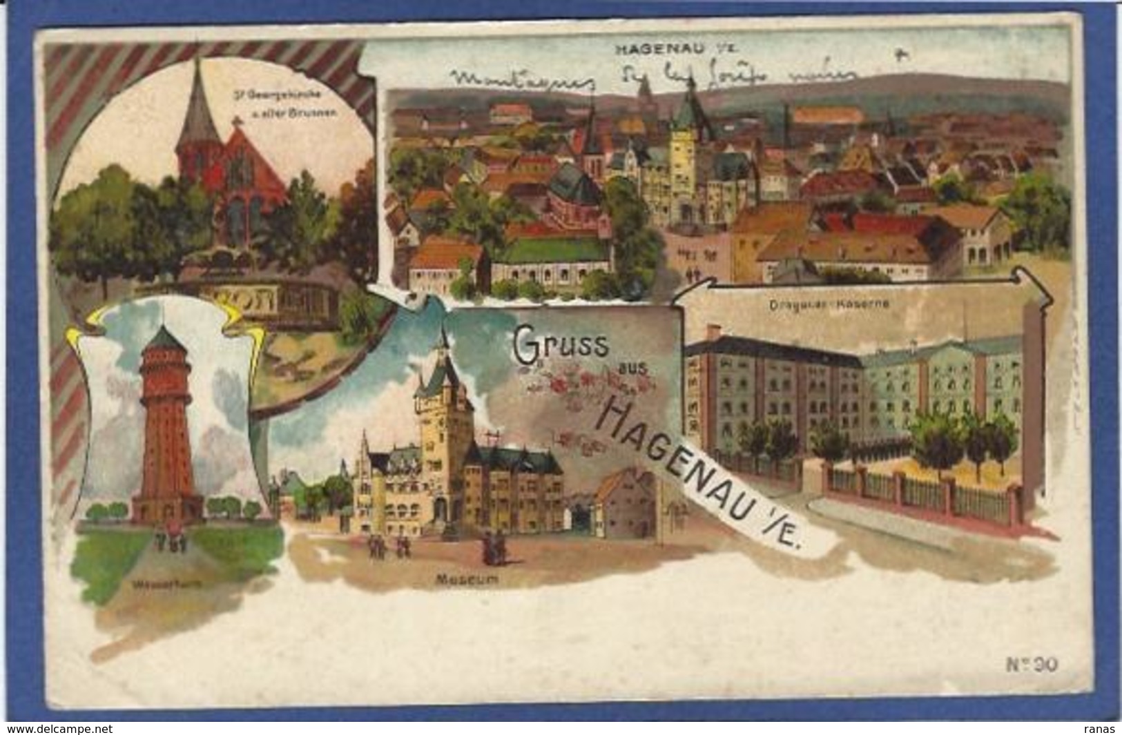 CPA Bas Rhin 67 écrite Précurseur Litho Hagenau Haguenau - Haguenau