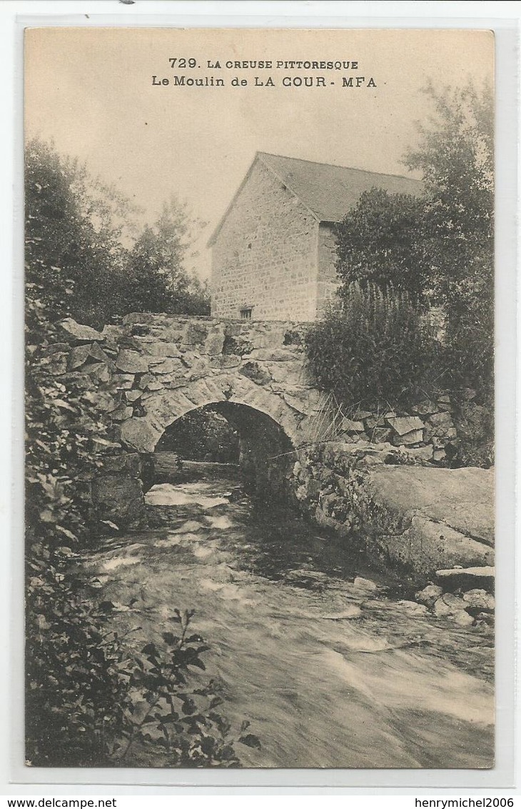 23 Creuse - Le Moulin De La Cour Mfa - écrit Les Eaures 1925 Cachet Ambulant Ussel A Busseau D'ahun - Autres & Non Classés