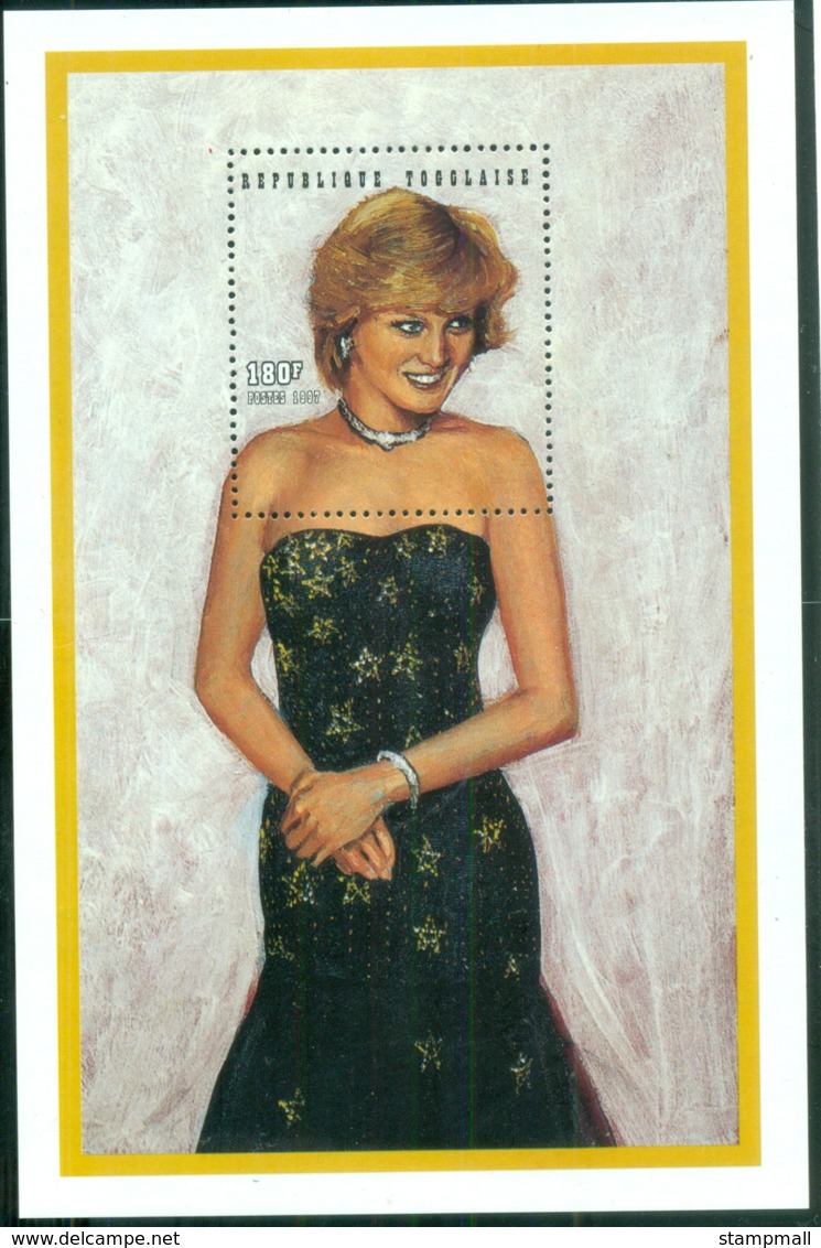 Togo 1997 Princess Diana In Memoriam, Dazzling Diana MS MUH - Togo (1960-...)