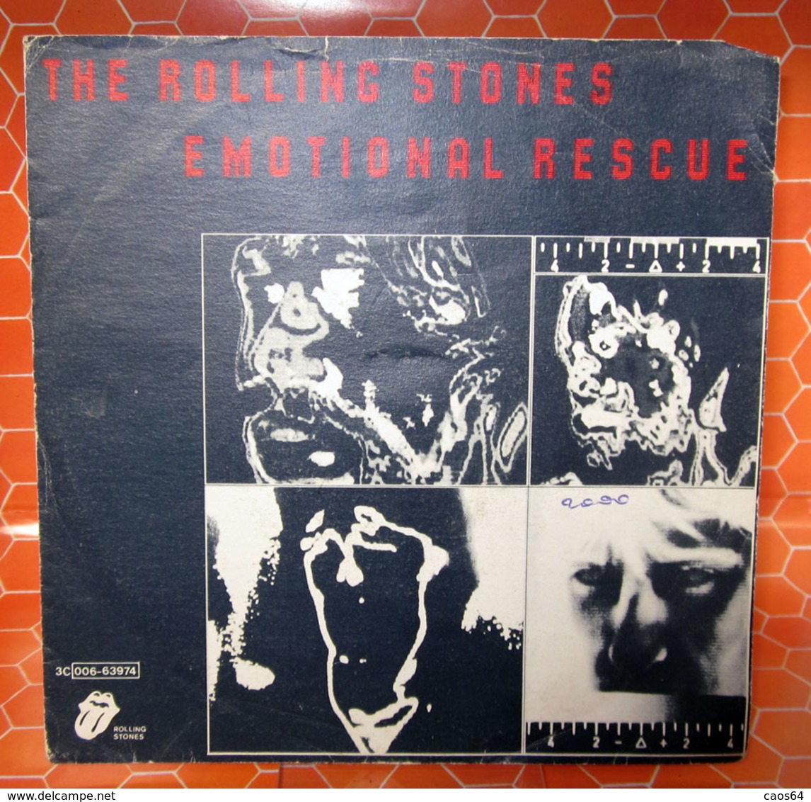 THE ROLLING STONES EMOTIONAL RESCUE COVER NO VINYL 45 GIRI - 7" - Accessoires, Pochettes & Cartons