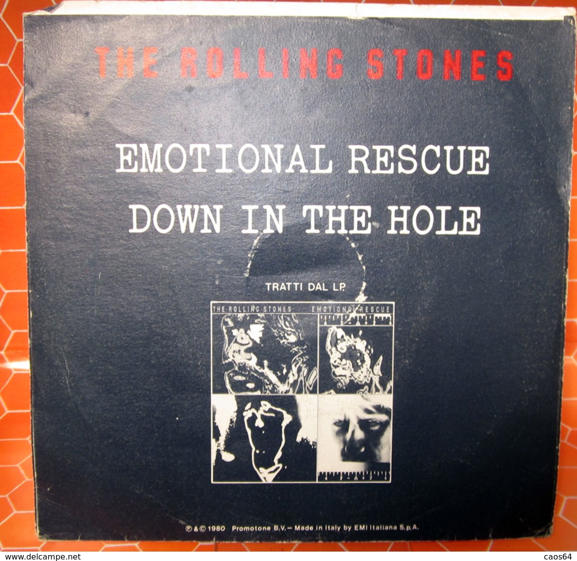 THE ROLLING STONES EMOTIONAL RESCUE COVER NO VINYL 45 GIRI - 7" - Accessories & Sleeves