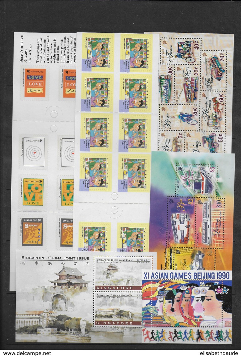 SINGAPORE - COLLECTION 4 PAGES ** (MAJORITE 1997/98)  - COTE YVERT = 330 EURO - FORTE VALEUR FACIALE - Singapour (1959-...)