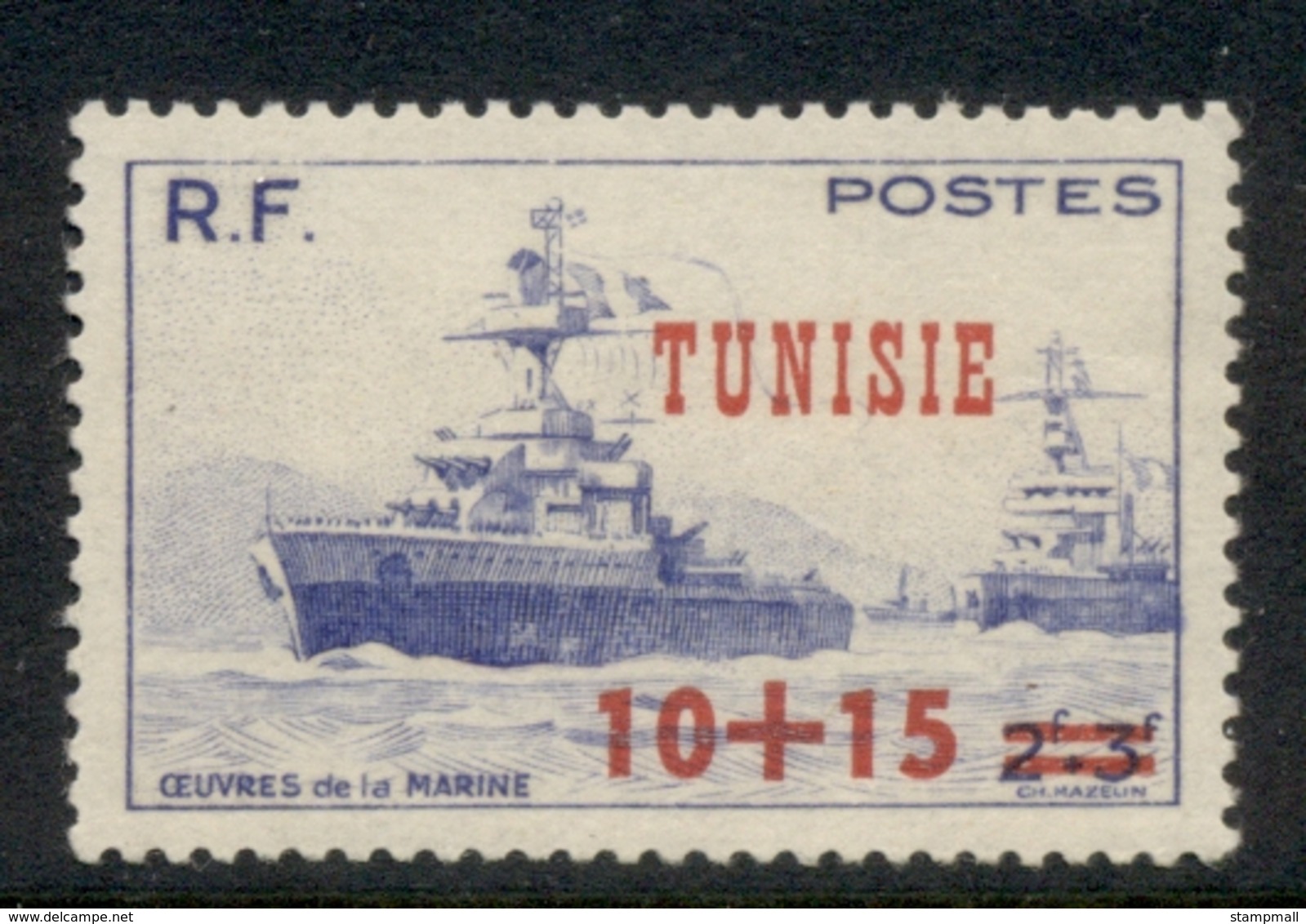 Tunisia 1947 Ships Surch MLH - Tunisia