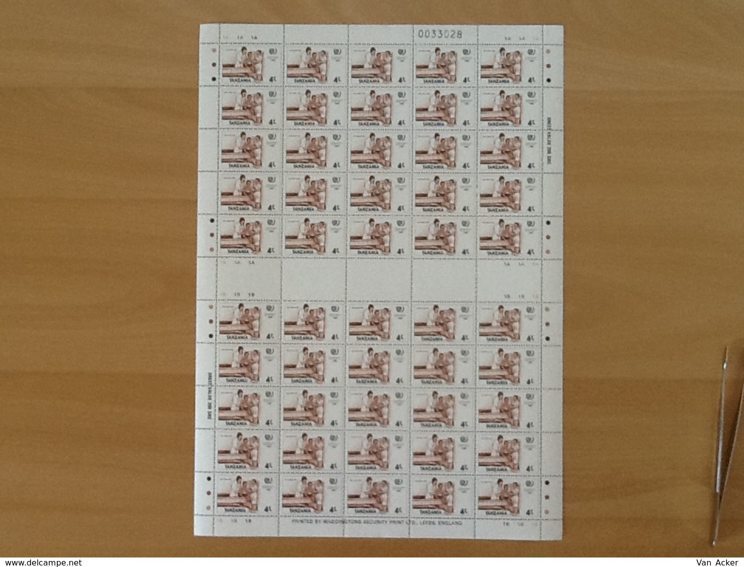 Tanzania International Youth Year 1985 4 Shilling  Complete Sheet MNH - Tanzanie (1964-...)