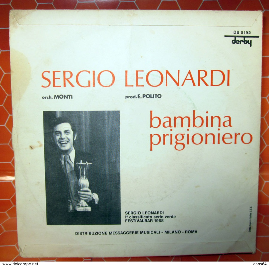 SERGIO LEONARDI BAMBINA  COVER NO VINYL 45 GIRI - 7" - Accessories & Sleeves