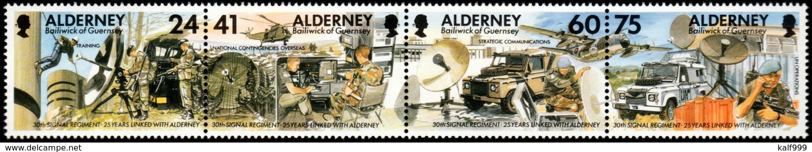 ~~~ Alderney 1996 - Military Signal Regiment - Mi.  90/93 ** MNH ~~~ - Alderney