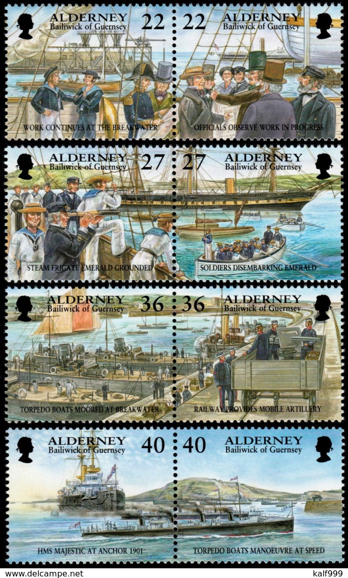 ~~~ Alderney 2001 - Garrison History - Mi.  179/186 ** MNH ~~~ - Alderney