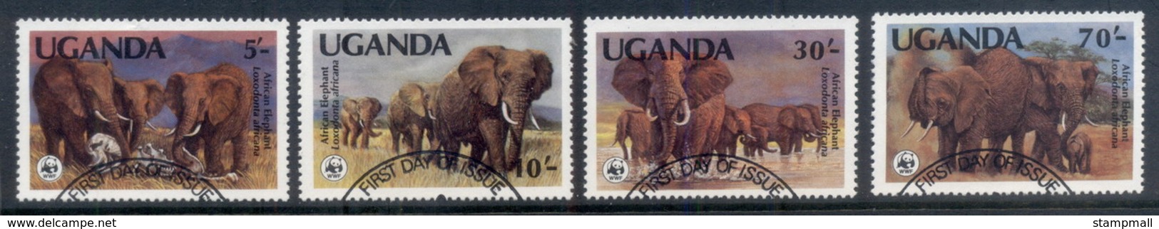 Uganda 1983 WWF African Elephants FU - Uganda (1962-...)