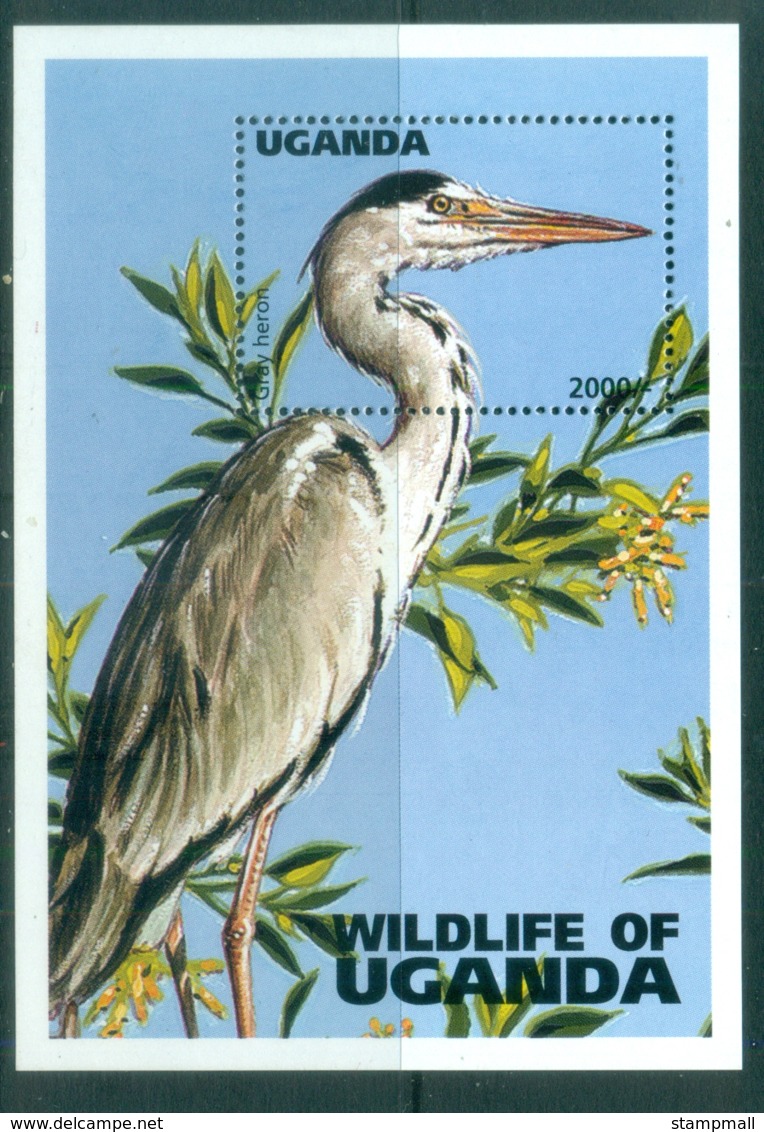 Uganda 1996 Birds, Grey Heron MS MUH - Uganda (1962-...)