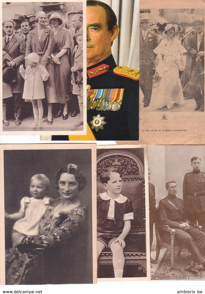 Famille Royale Belge - Lot De 45 Cartes Postales Et Photos - Verzamelingen & Kavels