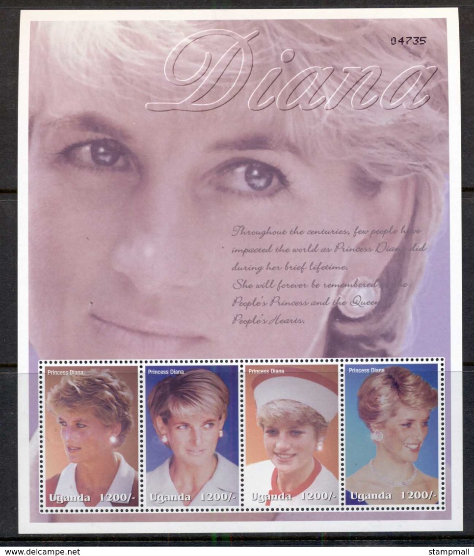 Uganda 1997 Princess Diana In Memoriam MS MUH - Uganda (1962-...)