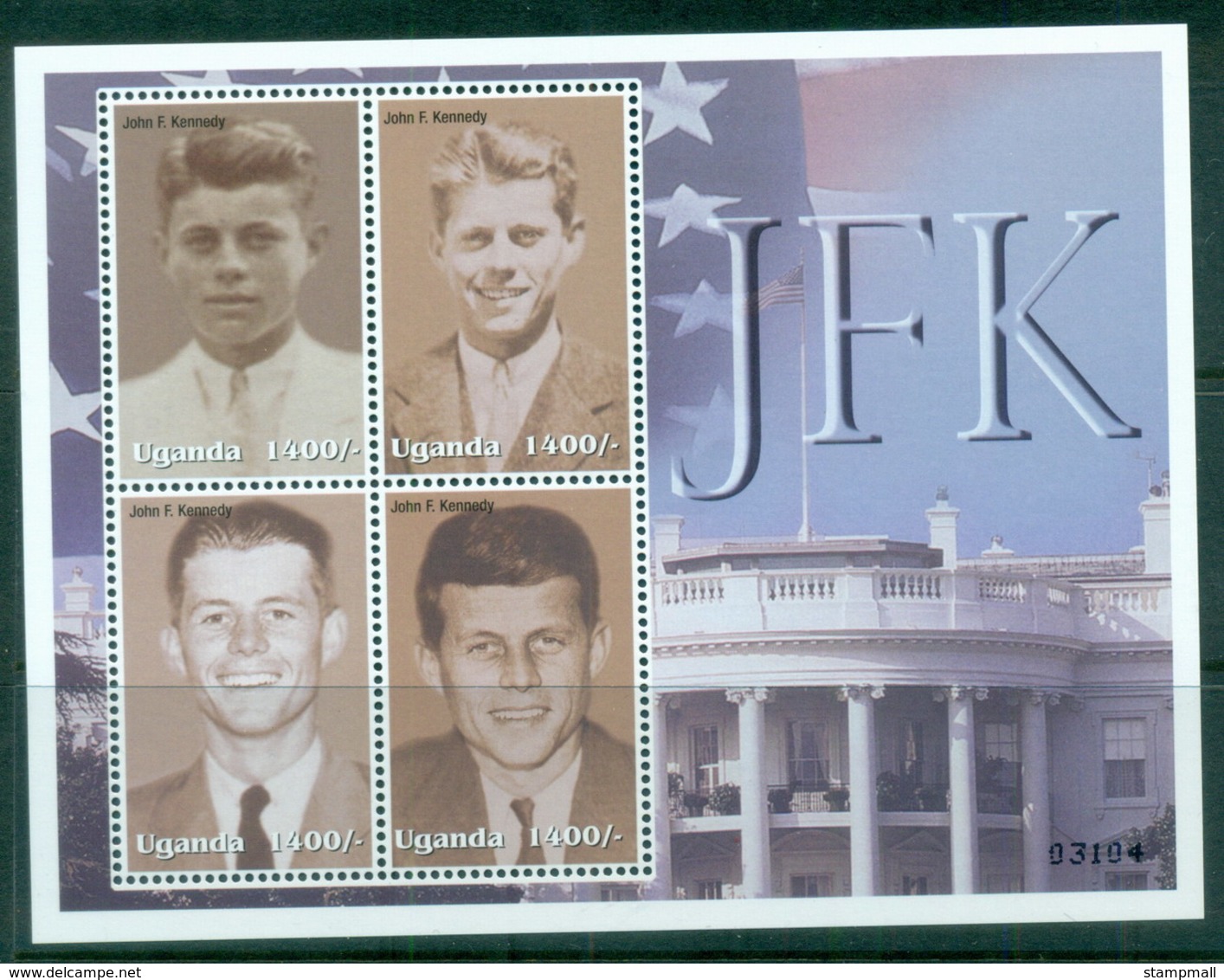 Uganda 2002 JFK, Kennedy 1400/- MS MUH - Uganda (1962-...)