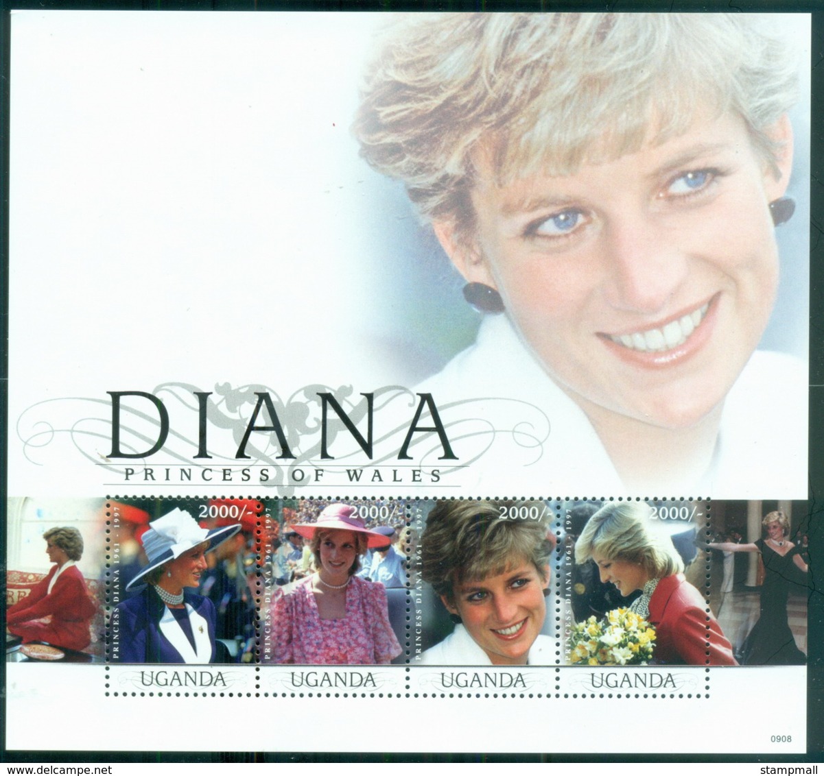 Uganda 2007 Princess Diana In Memoriam, 10th Anniv., The Queen Of Hearts MS MUH - Uganda (1962-...)