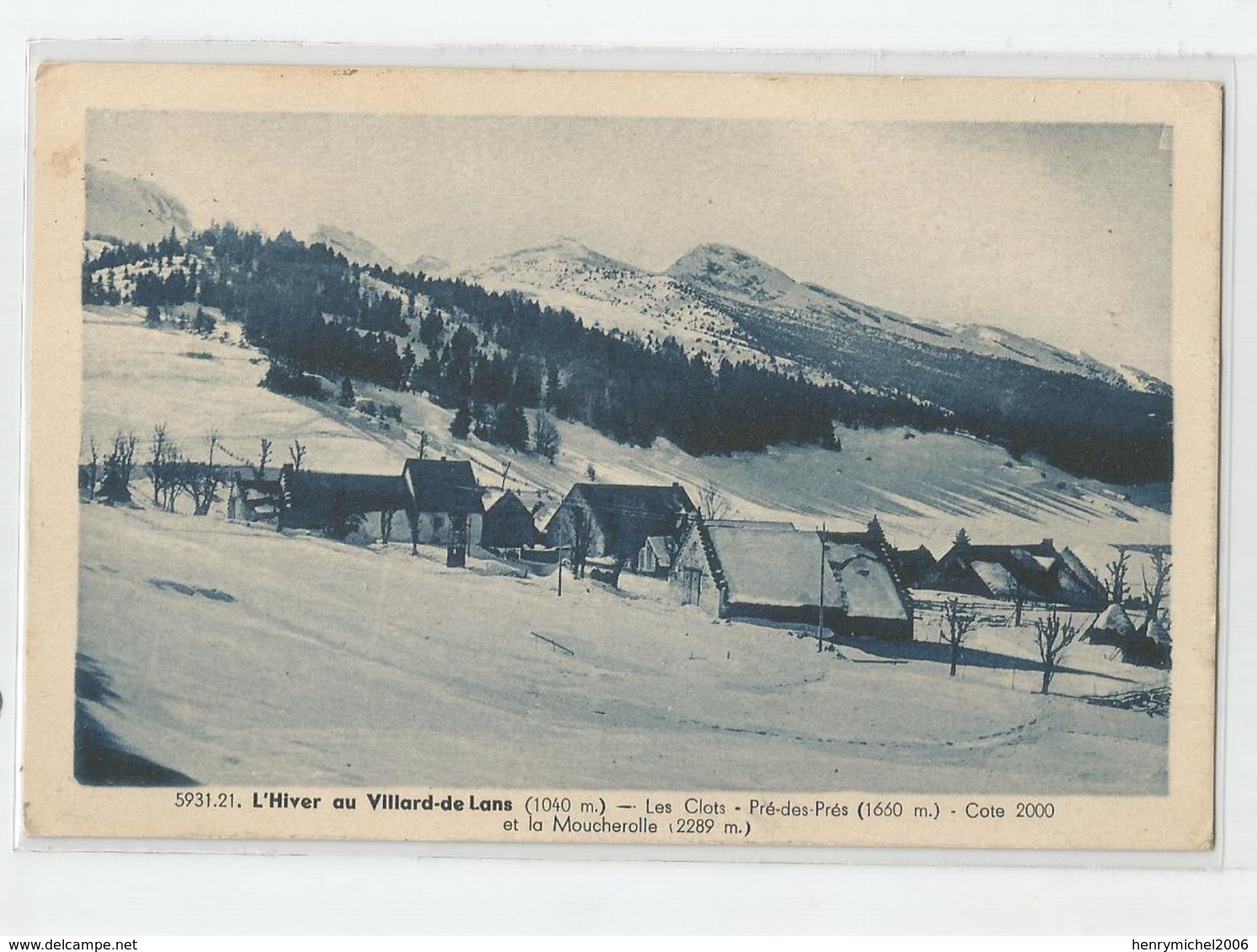 38 Isère Villard De Lans L'hiver Les Clots Pré Des Prés Cote 2000 Et La Moucherotte Ed Hourtier 5931.21 - Villard-de-Lans