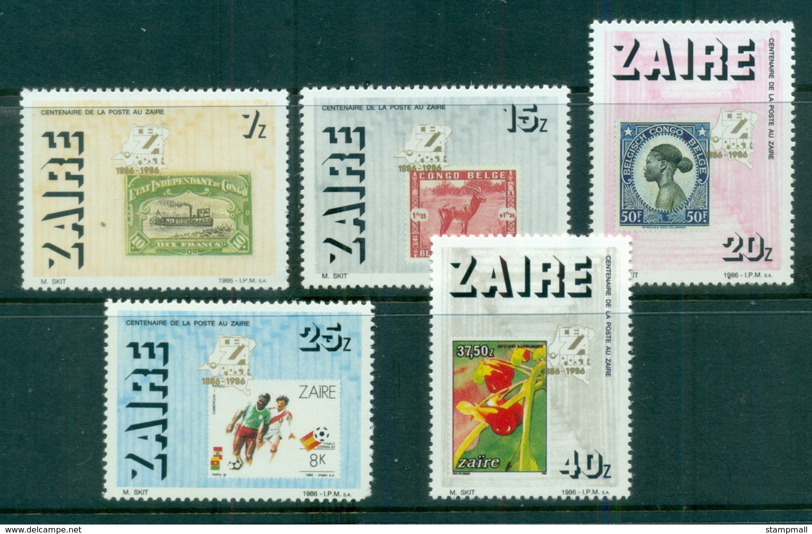 Zaire 1986 Centenary Of Post In Zaire MUH - Africa (Other)