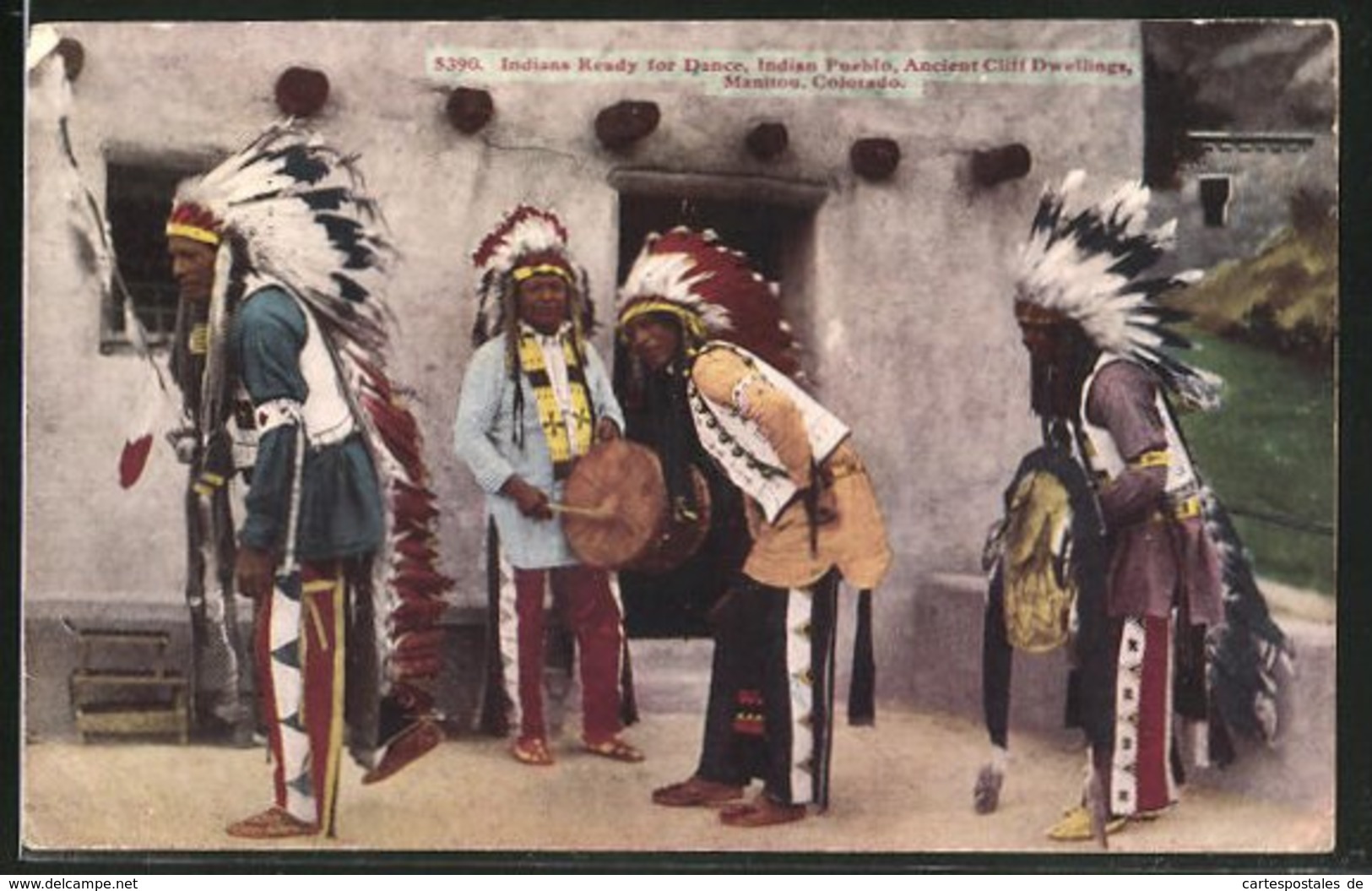 AK Indians Ready For Dance, Indian Pueblo, Ancient Cliss Dwellings, Manitou, Colorado - Indianer