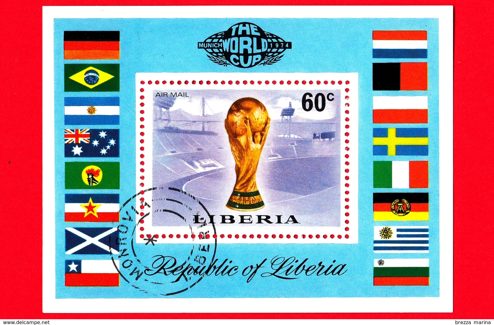 LIBERIA - Usato - 1974  - Mondiali Di Calcio 1974, Germania - Monaco - Munich - FIFA-Cup - 60 - BF - Liberia