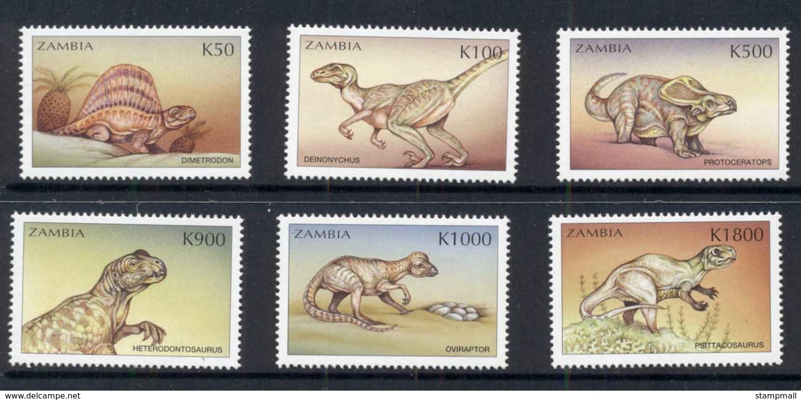 Zambia 1999 Prehistoric Animals, Dinosaurs MUH - Zambia (1965-...)