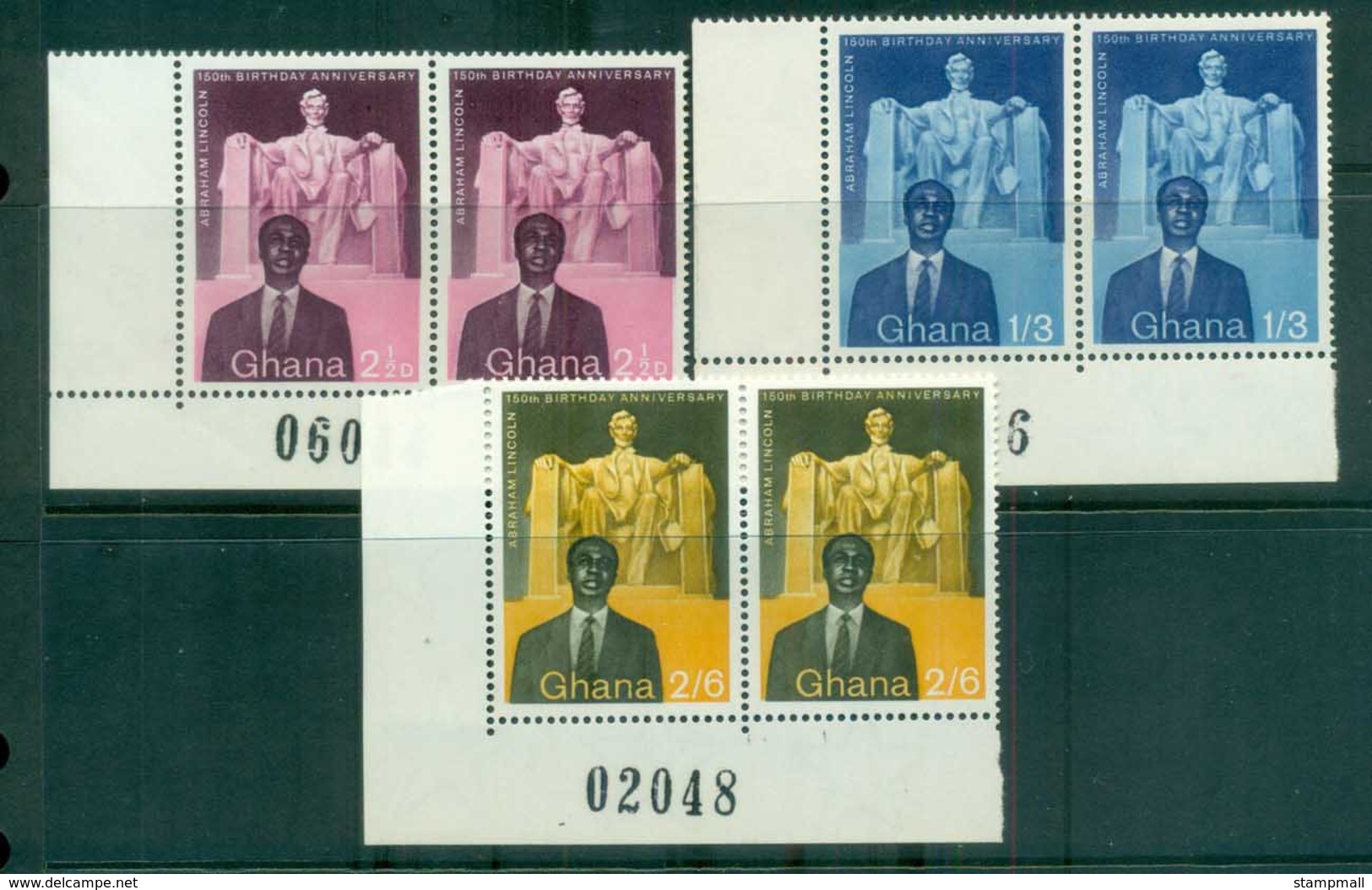 Ghana 1959 Lincoln Birth Sesquicentennial Prs MUH Lot81531 - Ghana (1957-...)